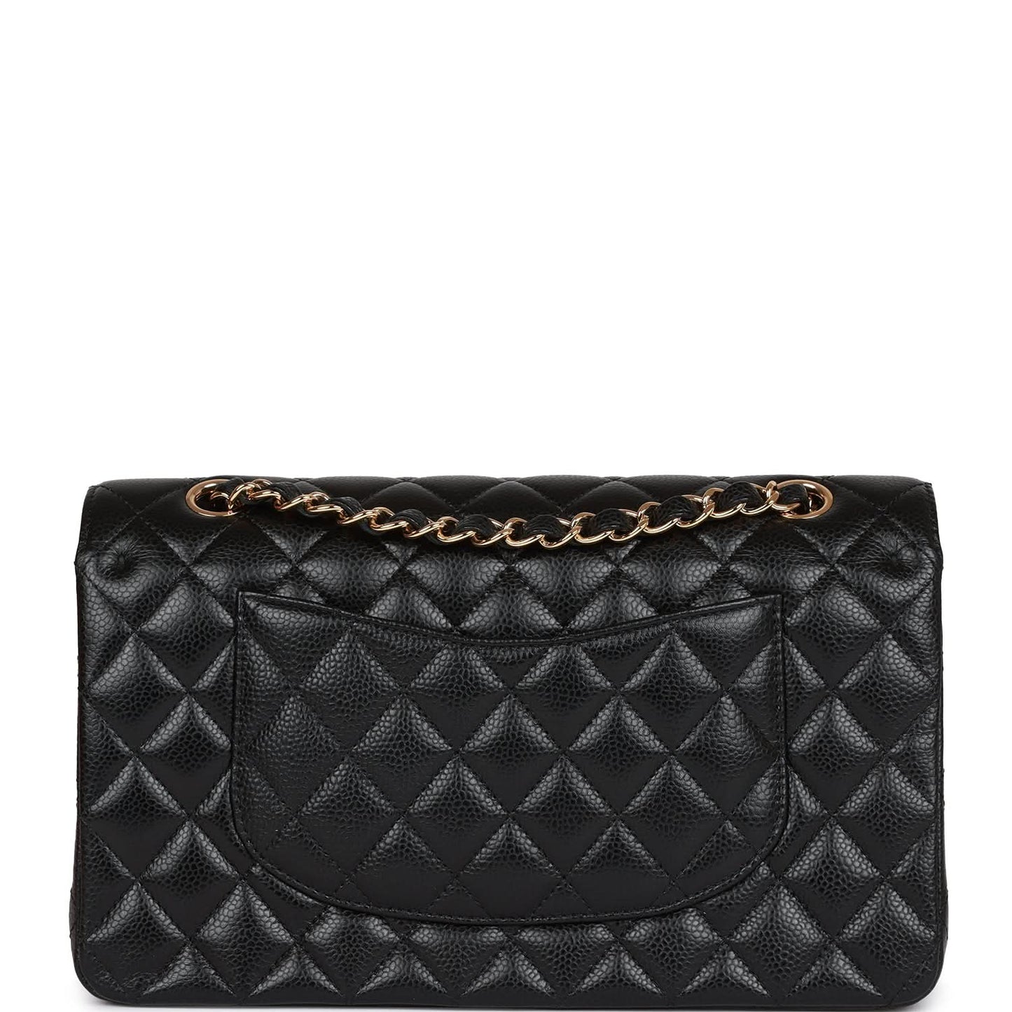 Medium Classic Double Flap Bag Black Caviar Gold Hardware（15.5×25.5×6.5cm）