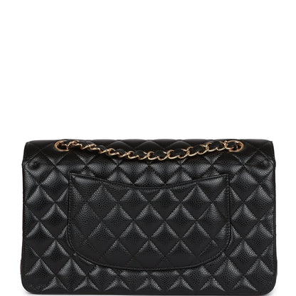 Medium Classic Double Flap Bag Black Caviar Gold Hardware（15.5×25.5×6.5cm）