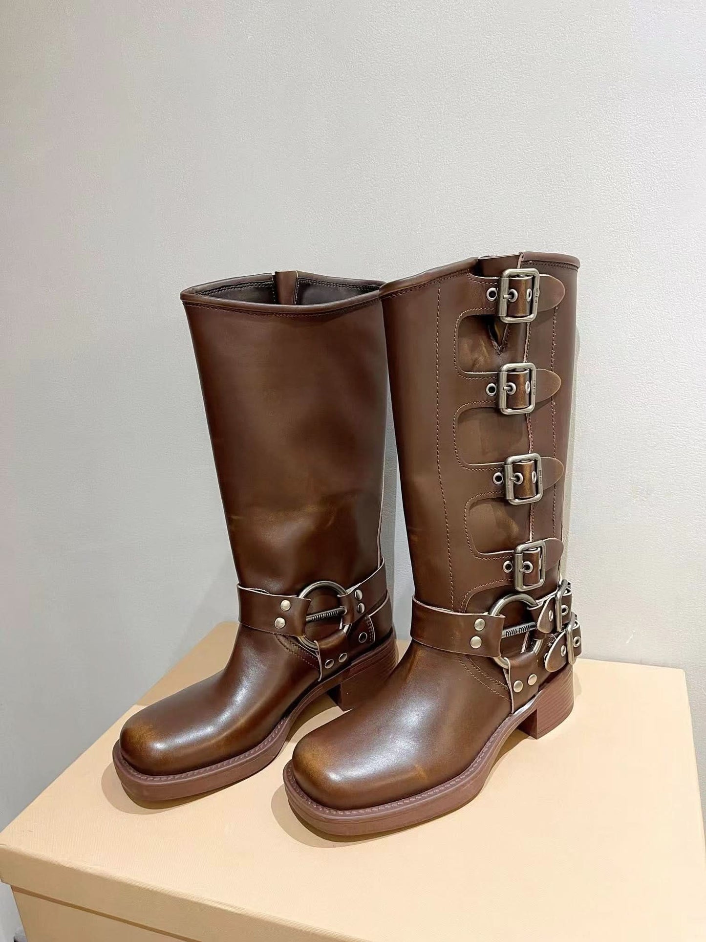 New popular high boots, classic motorcycle shape