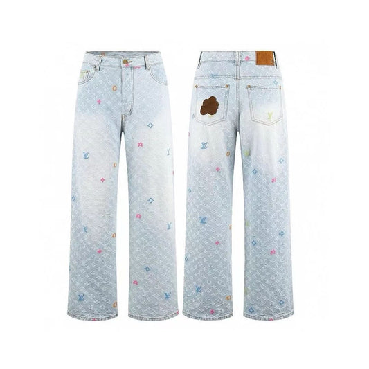 LOUIS Letter Print Jeans