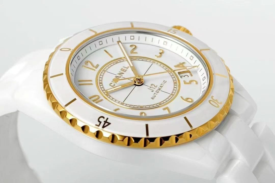 New White Ceramic Yellow 18K Gold Watch（12.1mechanical movement）