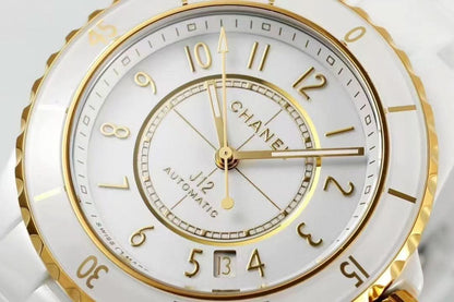 New White Ceramic Yellow 18K Gold Watch（12.1mechanical movement）