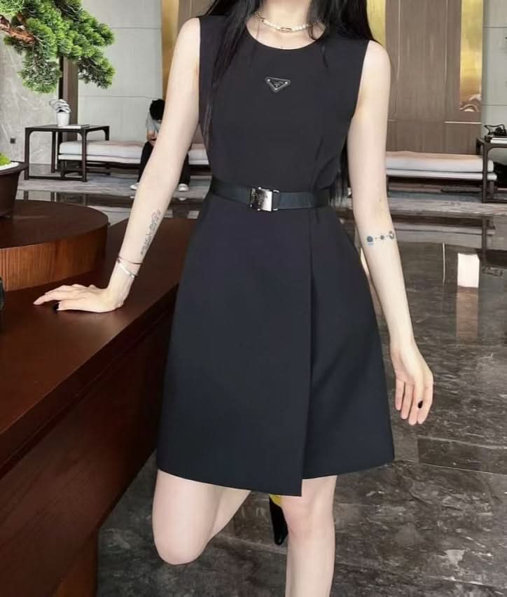 New Triangle Logo Belt Dress