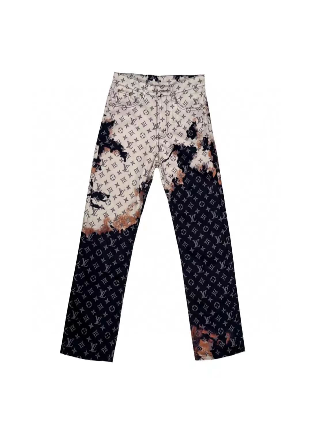 louis Letter Print Jeans