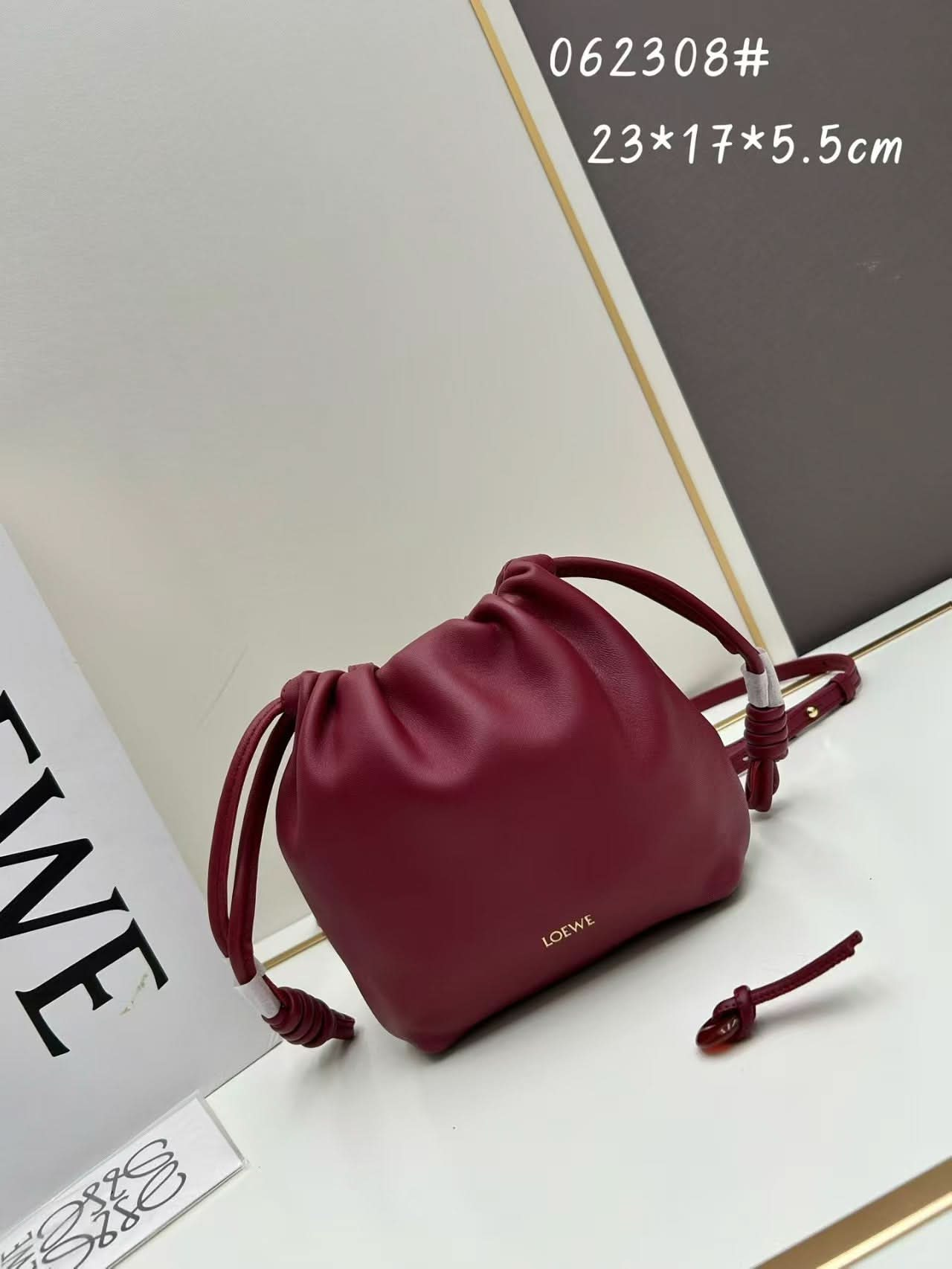 New style shrink cord, sheepskin bag（23.5CM*5.5CM*17CM）