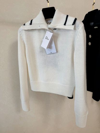 Lapel knitted sweater