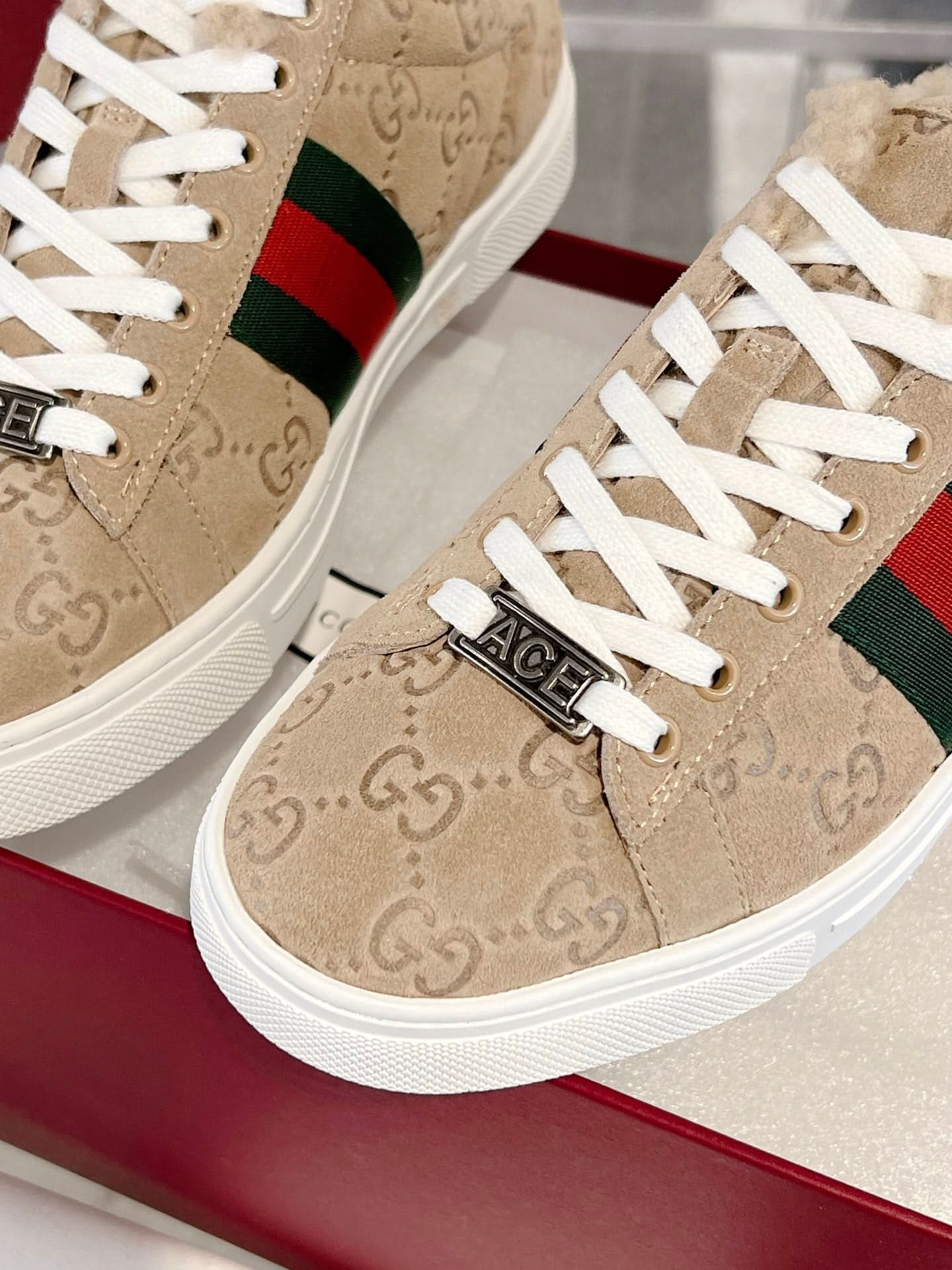 GG monogram lambswool sneakers