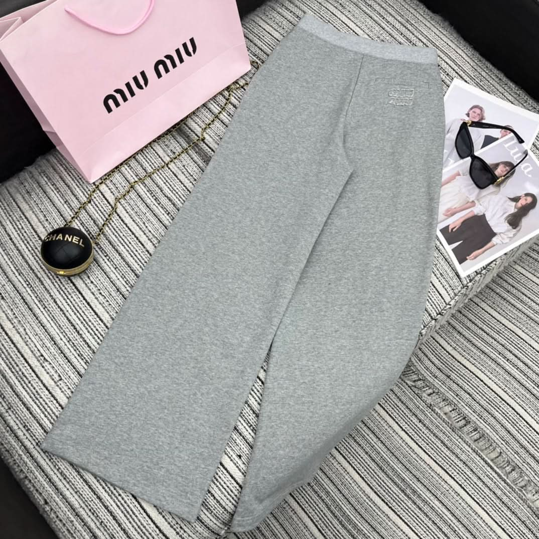 MIU25 Early Spring Elastic Casual Straight Pants - Silhouette Atelier 