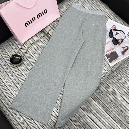 MIU25 Early Spring Elastic Casual Straight Pants - Silhouette Atelier 