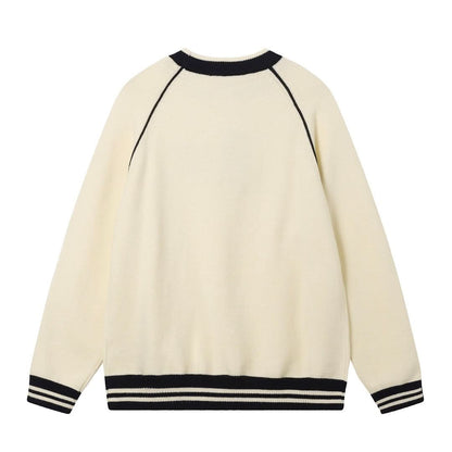 GUCC25 Early Spring Drop Shoulder Letter Embroidered Sweatshirt - Silhouette Atelier 