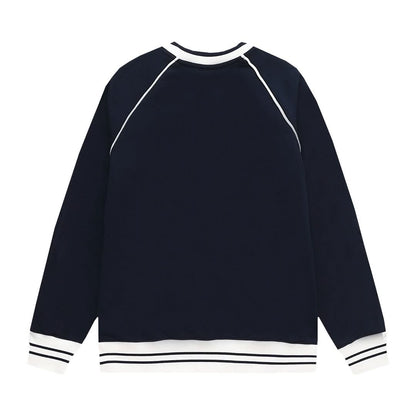 GUCC25 Early Spring Drop Shoulder Letter Embroidered Sweatshirt - Silhouette Atelier 