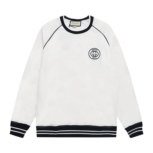 GUCC25 Early Spring Drop Shoulder Letter Embroidered Sweatshirt - Silhouette Atelier 