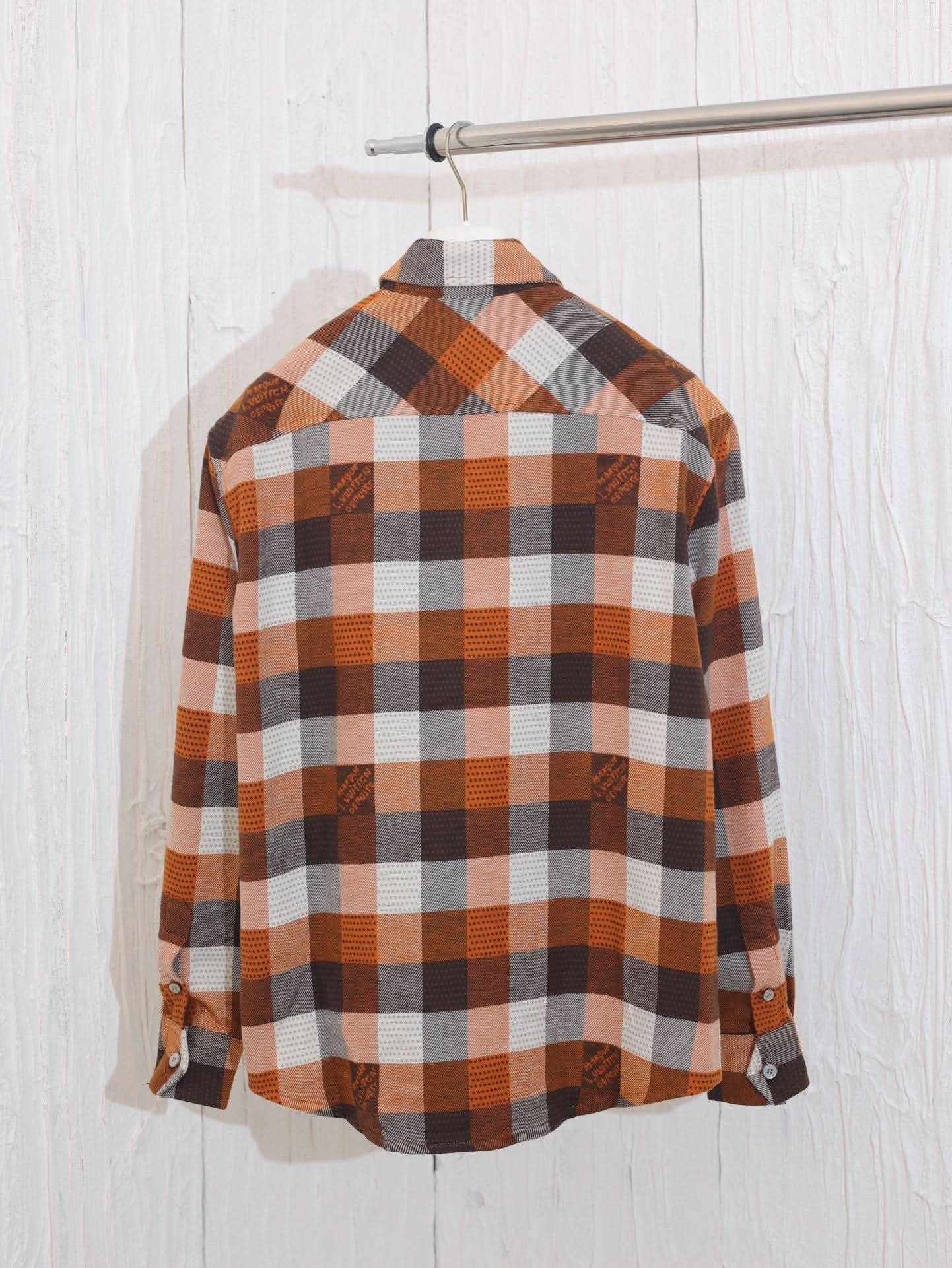 Lettering jacquard contrast plaid shirt - Silhouette Atelier 