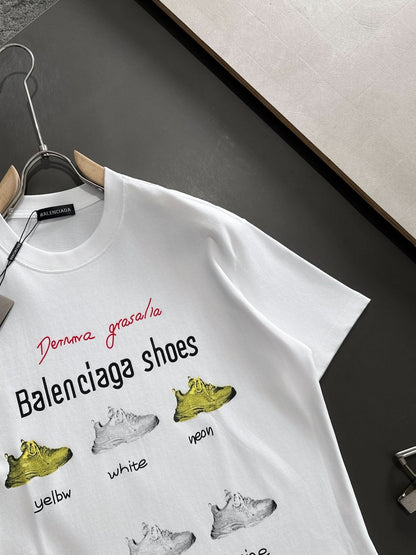 Balenciaga-Round Neck Printed T-shirt - Silhouette Atelier 