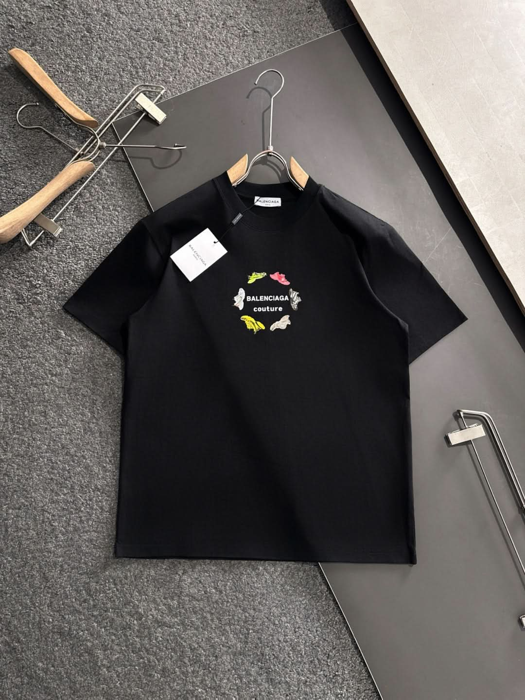 Balenciaga-Round Neck Printed T-shirt - Silhouette Atelier 