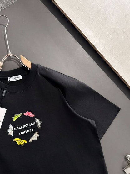 Balenciaga-Round Neck Printed T-shirt - Silhouette Atelier 