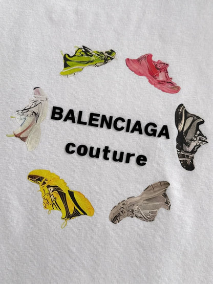 Balenciaga-Round Neck Printed T-shirt - Silhouette Atelier 