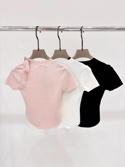 Bow Knit Short Sleeves-YY