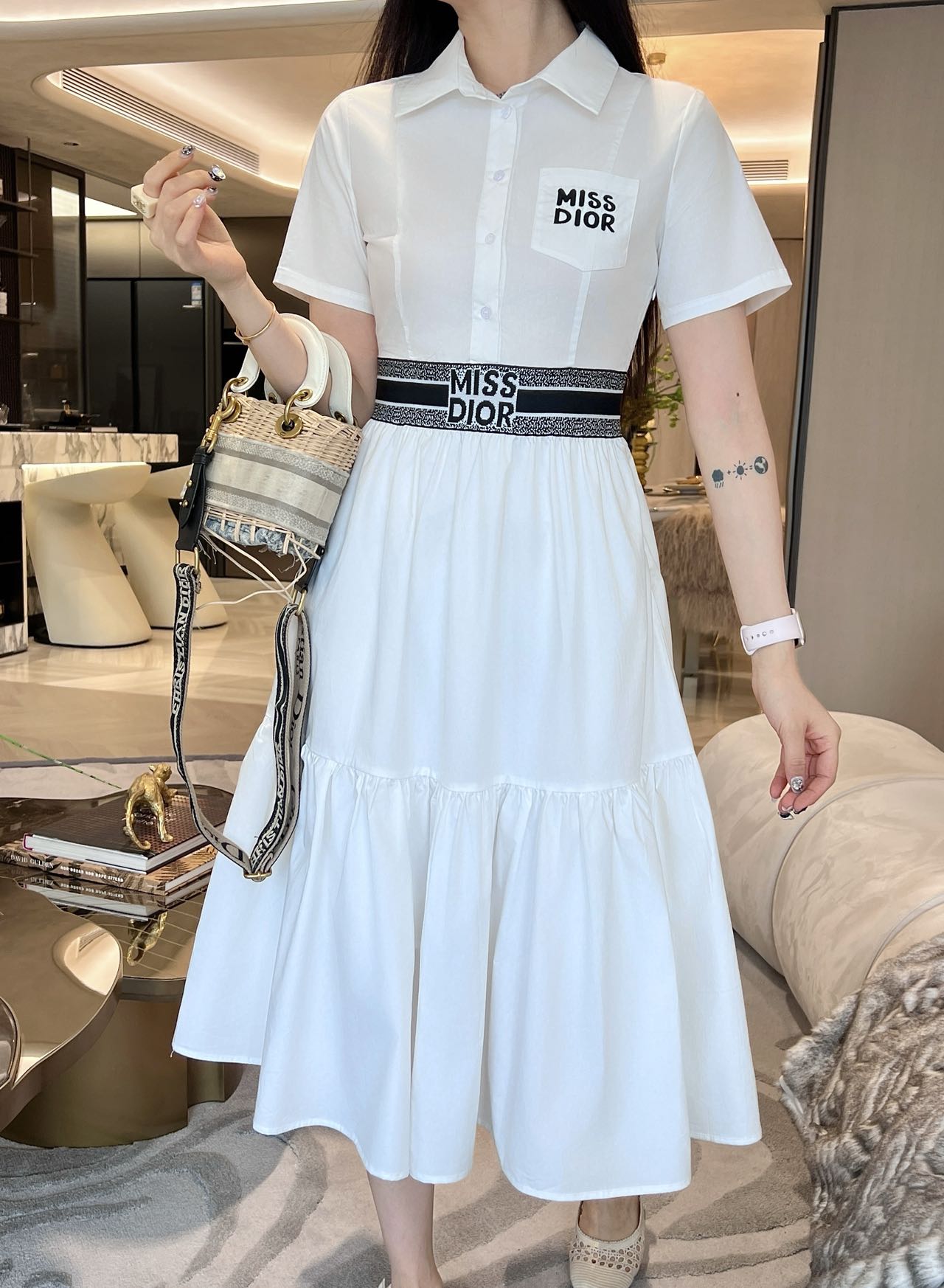 25ss new elegant short-sleeved dress