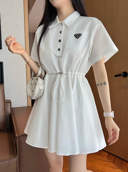 New arrival short sleeve lapel dress