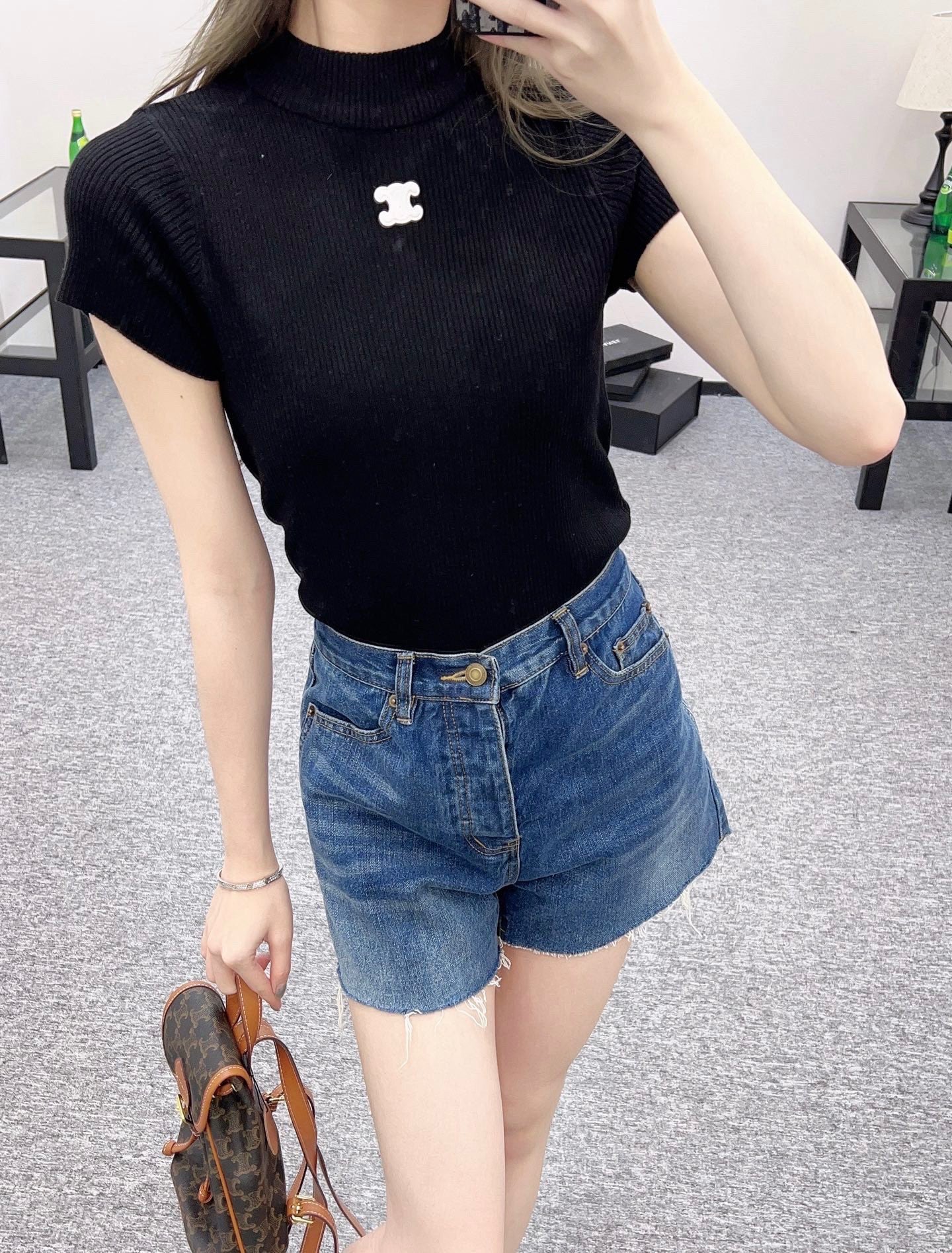 25ss new wool yarn material slim fit fashion knitted T-shirt