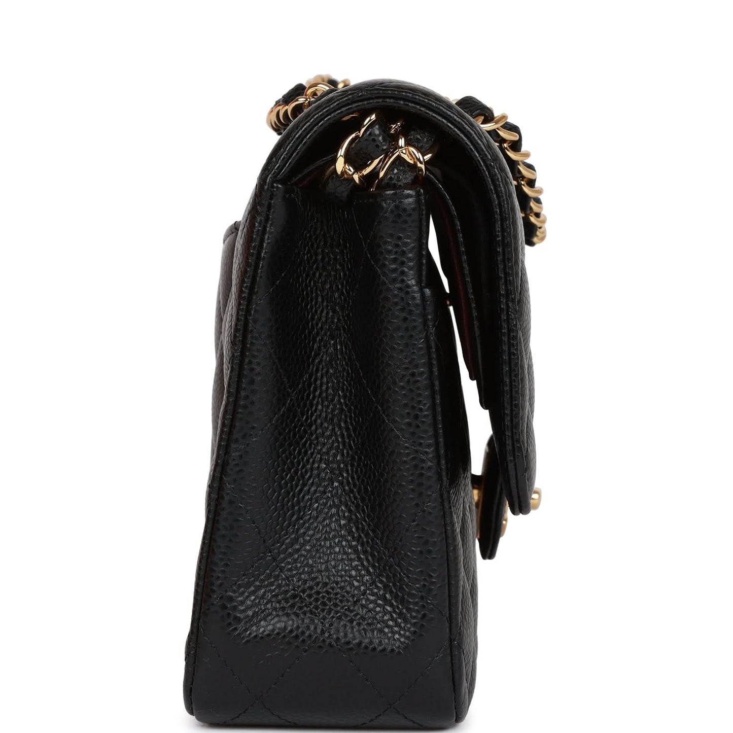 Medium Classic Double Flap Bag Black Caviar Gold Hardware（15.5×25.5×6.5cm）