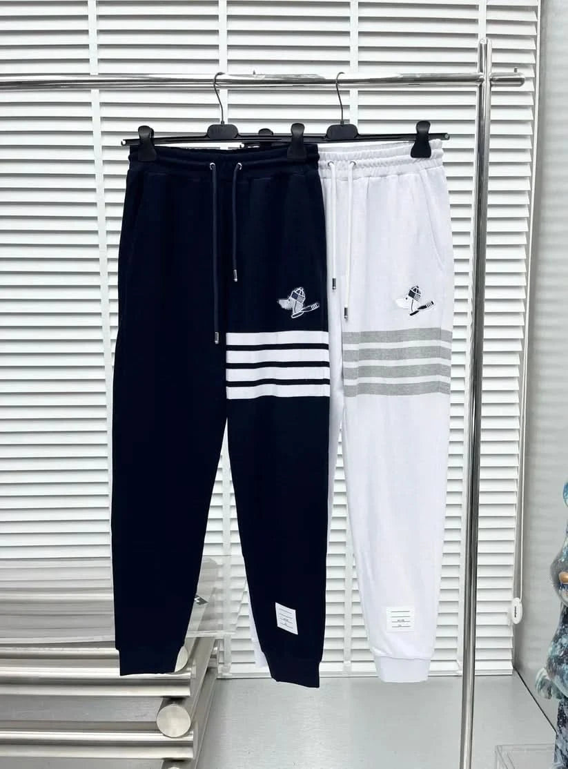 classic striped loose track pants