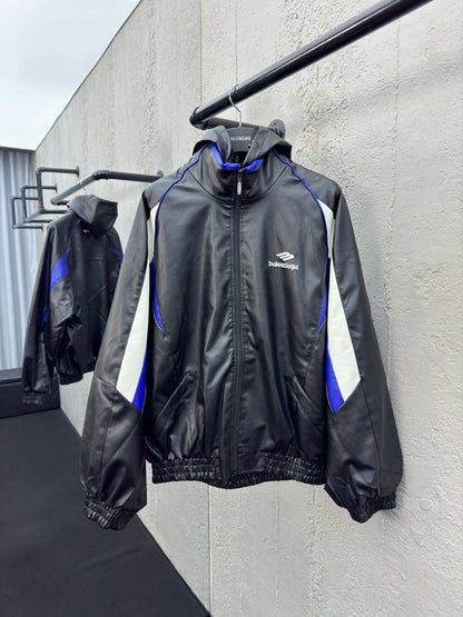 Balenciag Leather Hoodie