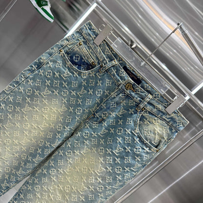 LOUIS Letter Jacquard Jeans