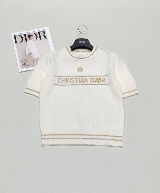 letter knitted short sleeves