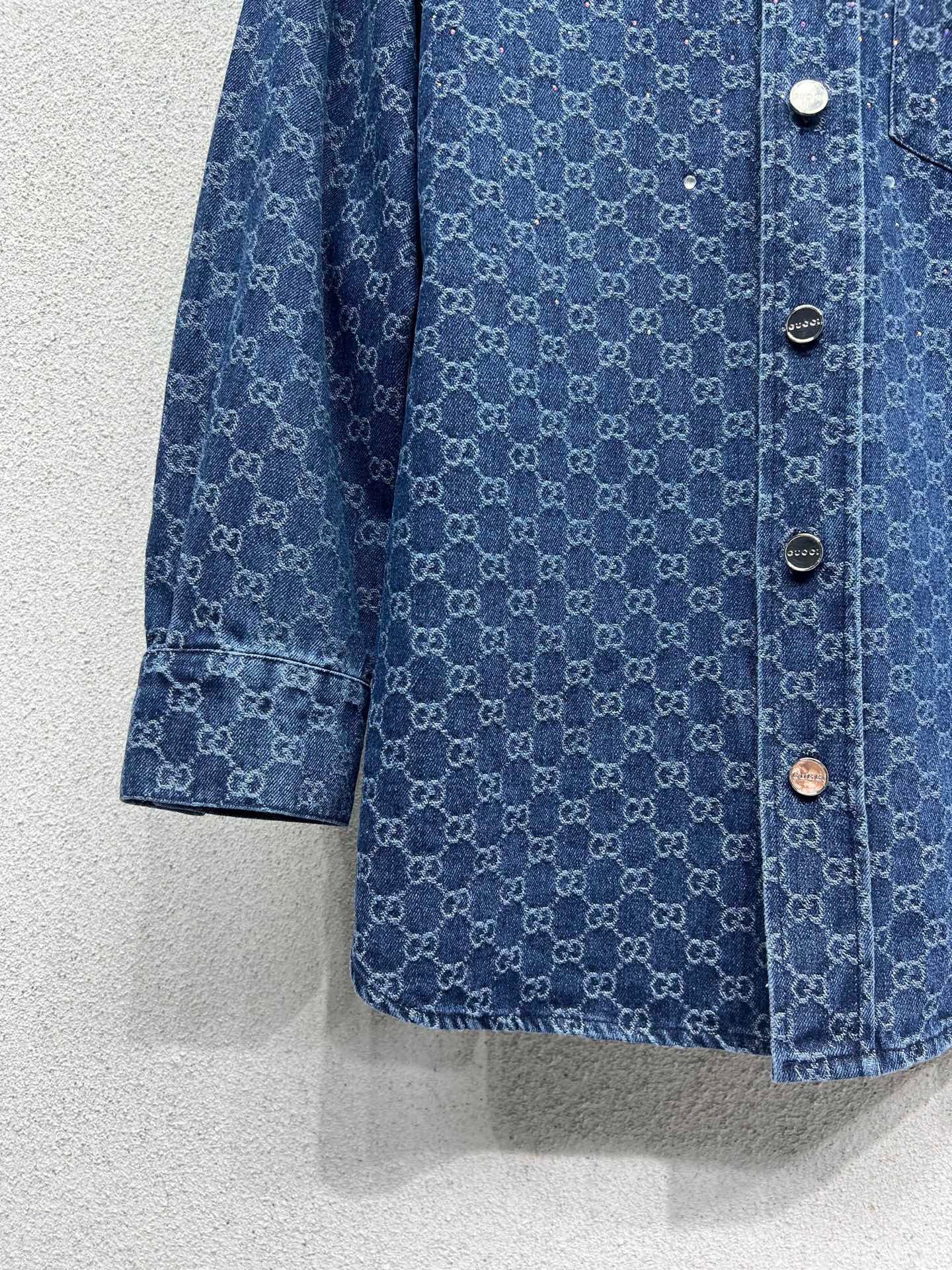 Denim rhinestone shirt