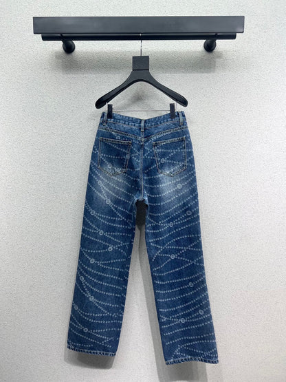 Laser print jeans