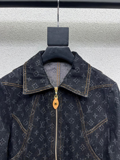 Classic denim jacket with monogram