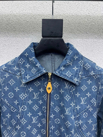 Classic denim jacket with monogram