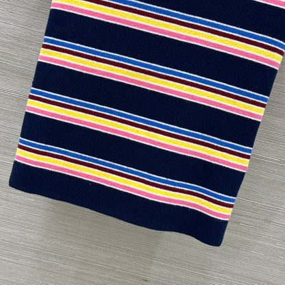 Five-color striped knitted T-shirt