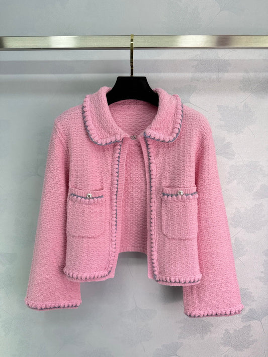 Pink knitted cardigan