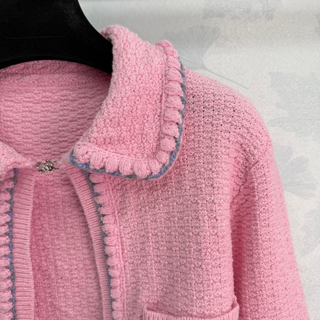 Pink knitted cardigan