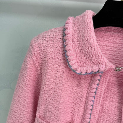 Pink knitted cardigan