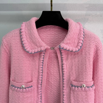 Pink knitted cardigan