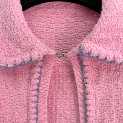 Pink knitted cardigan