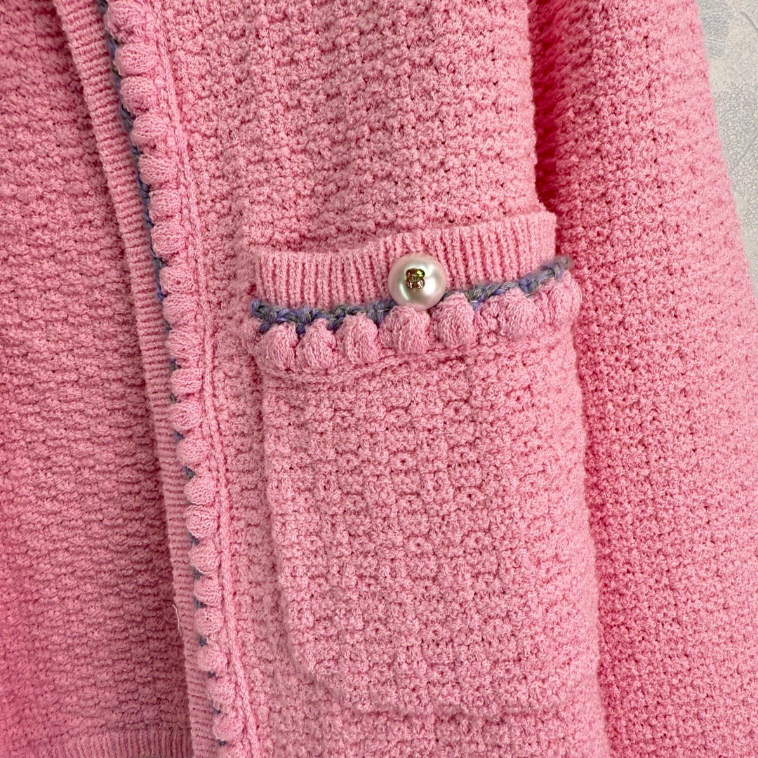 Pink knitted cardigan