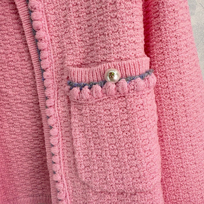 Pink knitted cardigan