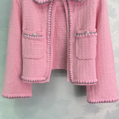 Pink knitted cardigan