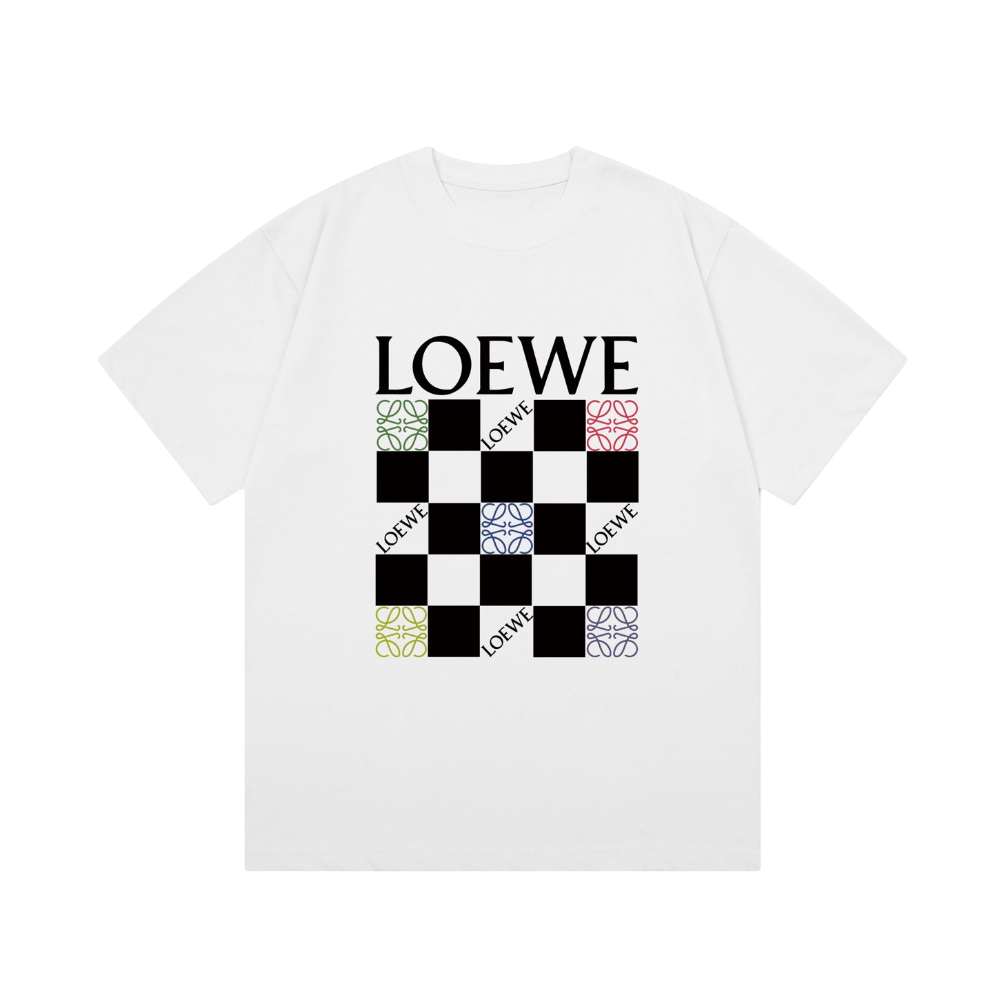 Loewe-Nine-grid direct-injection printed T-shirt