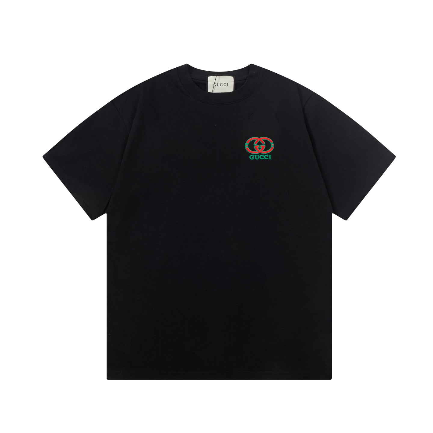 GUCC-Hollow two-color letter embroidery T-shirt