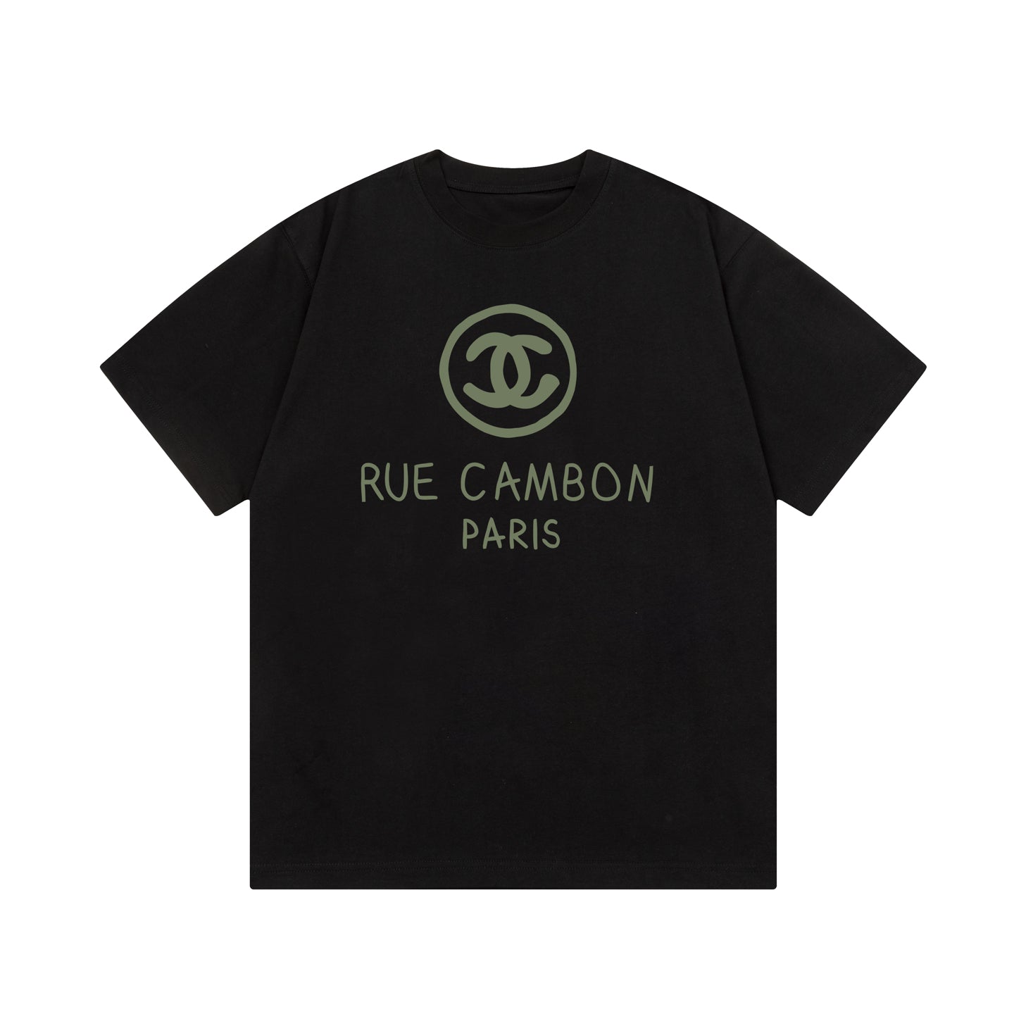 CHANE-Double C letter direct printing T-shirt