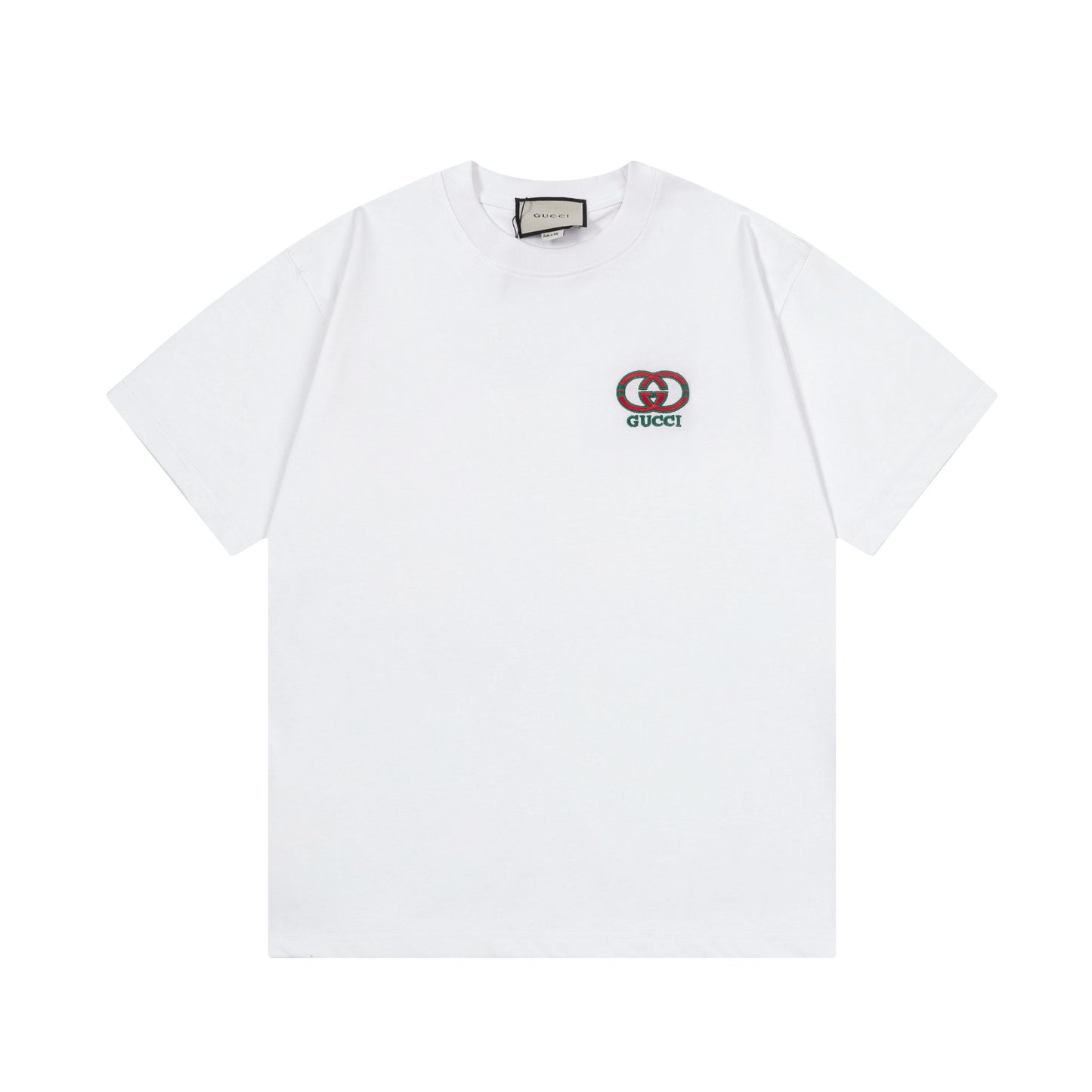 GUCC-Hollow two-color letter embroidery T-shirt