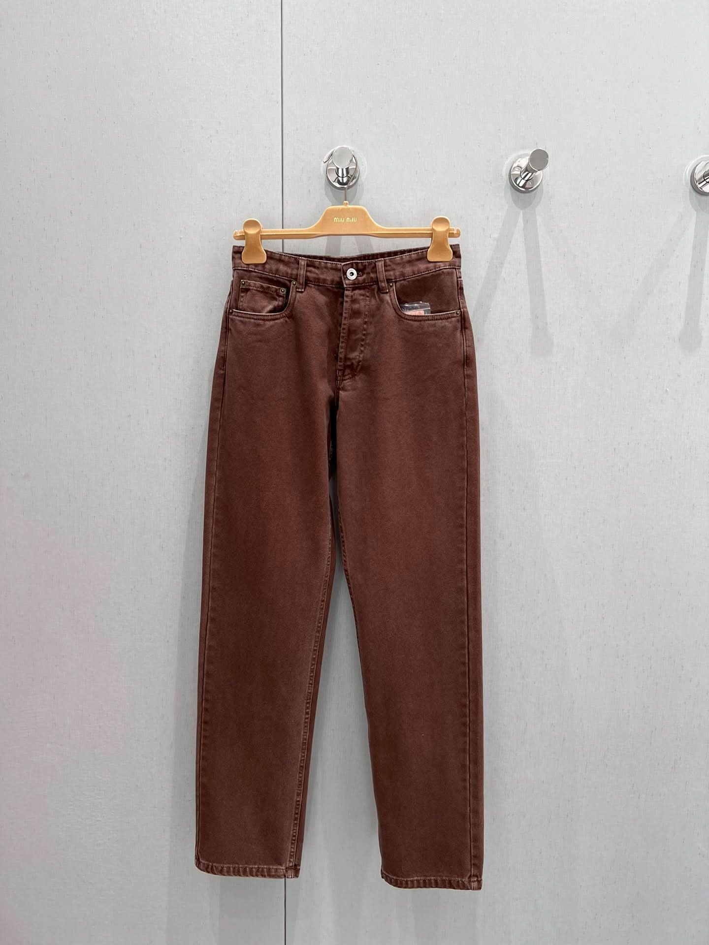 MIU-Vintage dark brown denim jeans-YY - Silhouette Atelier 