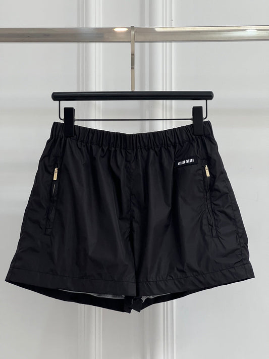 25SS Sleek Nylon Drawstring Shorts: Elite Letter Style