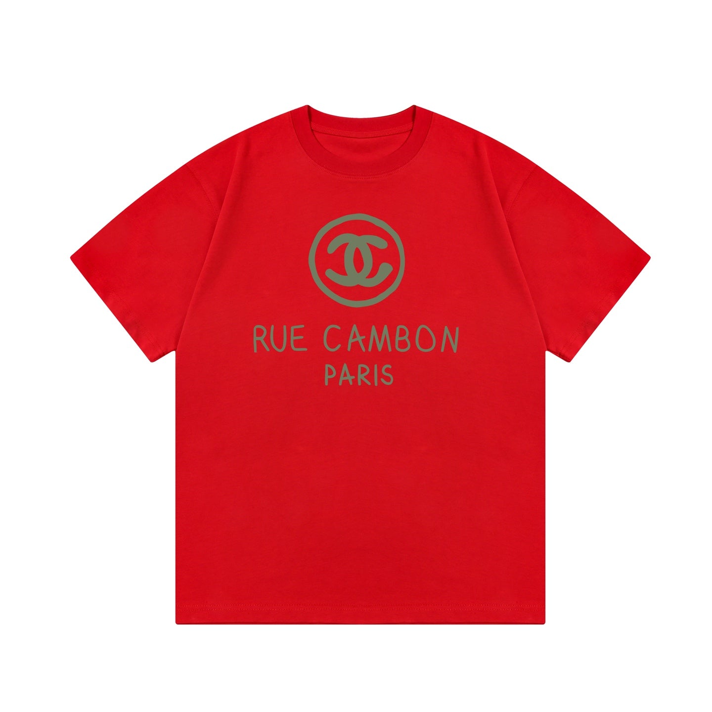 CHANE-Double C letter direct printing T-shirt